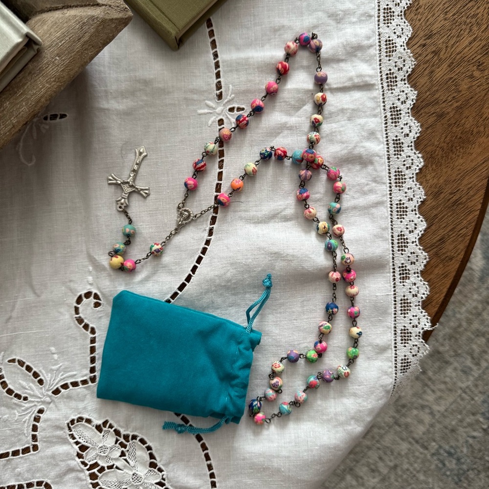 colorful girly beaded rosary